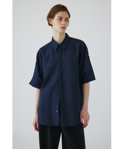 RIM.ARK リムアーク 24SS Half sleeve stitch SH ハーフスリーブステッチシャツ 460HAN30-0631 ネイビー F ITAHGXTVAIF6 RIM.ARK（リムアーク）の「Half sleeve stitch SH ハーフ