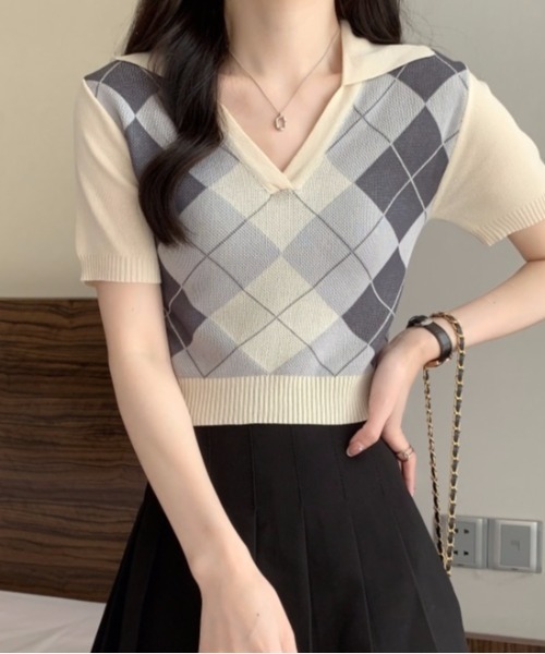 Rirandture 柄編みスキッパーニット Rirandture 柄編みスキッパーニット