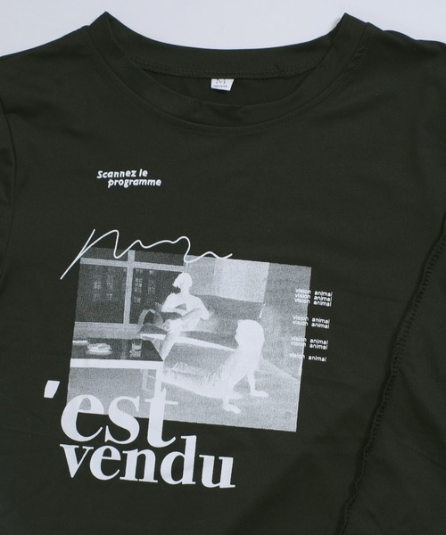 チビT 半袖 ショート丈 アシンメトリー 韓国ファッション y2k Tシャツ