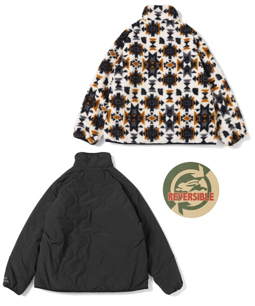 KRIFF MAYER(クリフメイヤー)の「キルト×柄ボアひっくりJK(その他アウター・メンズ・ブラック/キャメル/オリーブ・MEDIUM/LARGE/X-LARGE)」の4枚目の写真