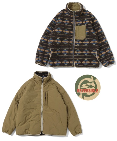 KRIFF MAYER(クリフメイヤー)の「キルト×柄ボアひっくりJK(その他アウター・メンズ・ブラック/キャメル/オリーブ・MEDIUM/LARGE/X-LARGE)」の5枚目の写真