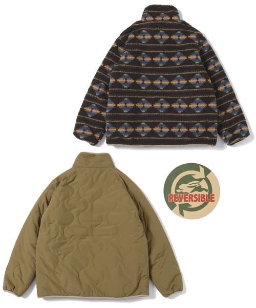 KRIFF MAYER(クリフメイヤー)の「キルト×柄ボアひっくりJK(その他アウター・メンズ・ブラック/キャメル/オリーブ・MEDIUM/LARGE/X-LARGE)」の6枚目の写真