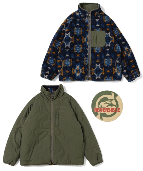 KRIFF MAYER(クリフメイヤー)の「キルト×柄ボアひっくりJK(その他アウター・メンズ・ブラック/キャメル/オリーブ・MEDIUM/LARGE/X-LARGE)」の7枚目の写真