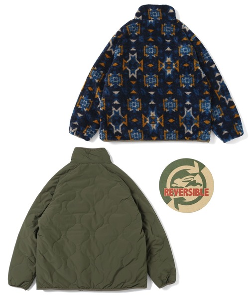 KRIFF MAYER(クリフメイヤー)の「キルト×柄ボアひっくりJK(その他アウター・メンズ・ブラック/キャメル/オリーブ・MEDIUM/LARGE/X-LARGE)」の8枚目の写真