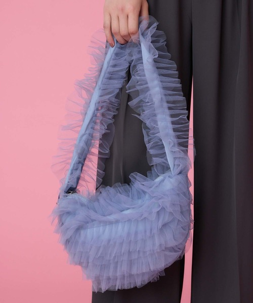 fifth(フィフス)の「チュールドロストバッグ(ショルダーバッグ・レディース・ブルー/ピンク/ブラック・FREE)」の2枚目の写真