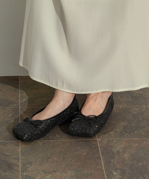 NEUNA（ヌナ）の「スクエアラメバレエシューズ（パンプス・レディース・ゴールド/シルバー/ブラック・36/38/39）」の9枚目の写真