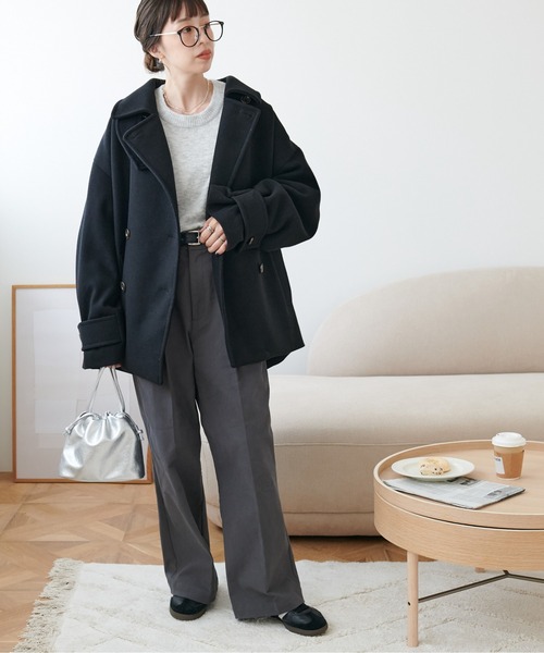discoat ディスコート 中空糸スタンドミドルコート チャコールグレー 軽量&暖かい/着こなし自在】中空糸スタンドミドルコート《WEB限定