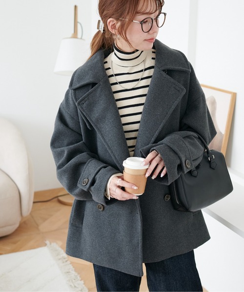 暖かい/着こなし自在】中空糸スタンドミドルコート《WEB限定カラーあり
