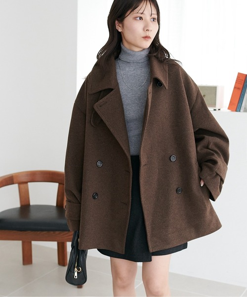 軽量&暖かい/着こなし自在】中空糸スタンドミドルコート《WEB限定