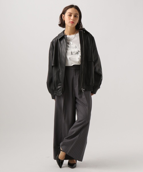 BAYFLOW（ベイフロー）の「[ビッグシルエット]フェイクレザージャケット（その他アウター・レディース・ブラック・SMALL/MEDIUM）」の4枚目の写真