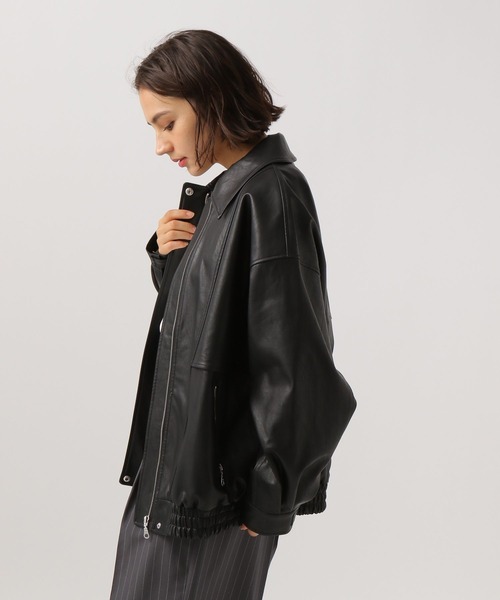 BAYFLOW（ベイフロー）の「[ビッグシルエット]フェイクレザージャケット（その他アウター・レディース・ブラック・SMALL/MEDIUM）」の9枚目の写真