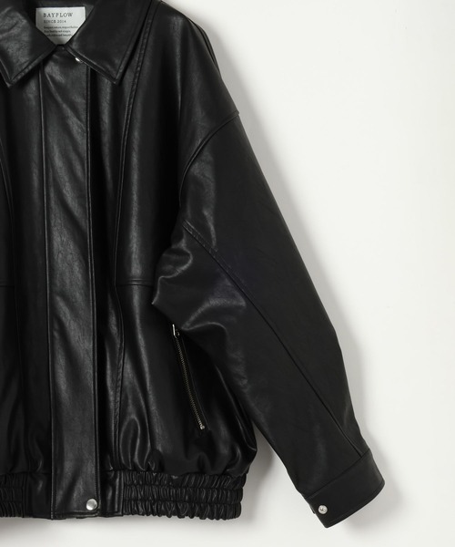 BAYFLOW（ベイフロー）の「[ビッグシルエット]フェイクレザージャケット（その他アウター・レディース・ブラック・SMALL/MEDIUM）」の14枚目の写真