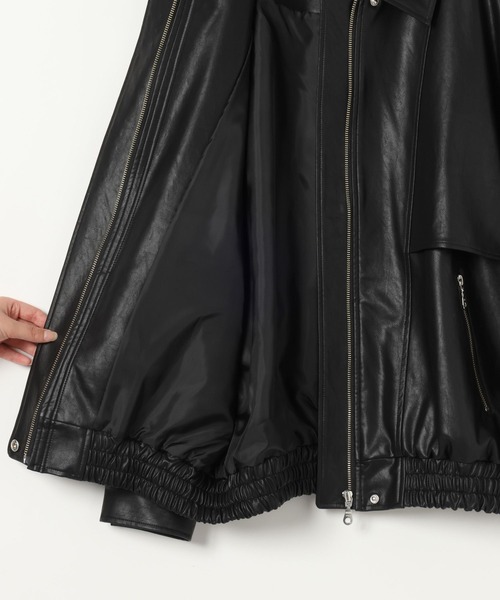 BAYFLOW（ベイフロー）の「[ビッグシルエット]フェイクレザージャケット（その他アウター・レディース・ブラック・SMALL/MEDIUM）」の19枚目の写真