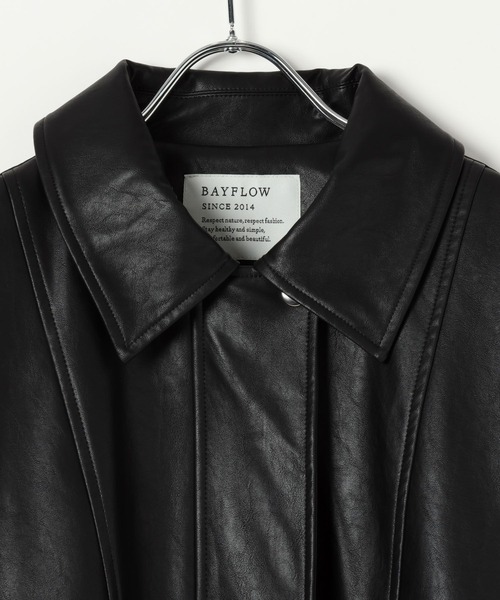 BAYFLOW（ベイフロー）の「[ビッグシルエット]フェイクレザージャケット（その他アウター・レディース・ブラック・SMALL/MEDIUM）」の20枚目の写真