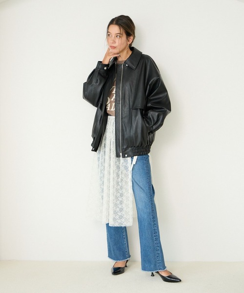 BAYFLOW（ベイフロー）の「[ビッグシルエット]フェイクレザージャケット（その他アウター・レディース・ブラック・SMALL/MEDIUM）」の22枚目の写真