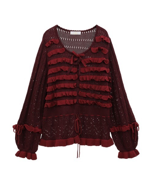 セール】フリル使いカーディガン（カーディガン/ボレロ）｜PINK HOUSE