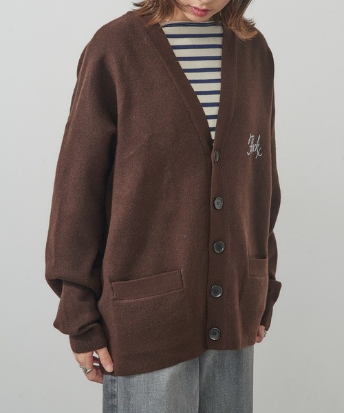 St.Johns 3rd club（セントジョンズサードクラブ）の「【St.Johns 3rd club】カレッジニットカーディガン（カーディガン/ボレロ・レディース・グレー/ブラウン/ネイビー/チャコールグレー/バーガンディー/グレー系2・FREE）」の19枚目の写真