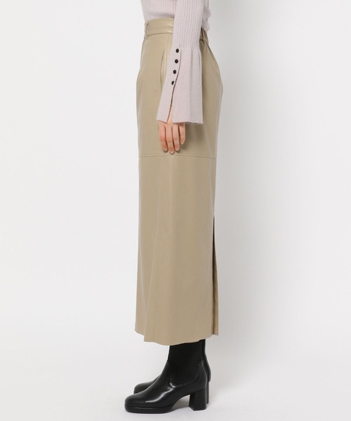 mysty woman（ミスティウーマン）の「エコレザーナロースカート 152023（スカート・レディース・ベージュ/ブラック・FREE）」の11枚目の写真