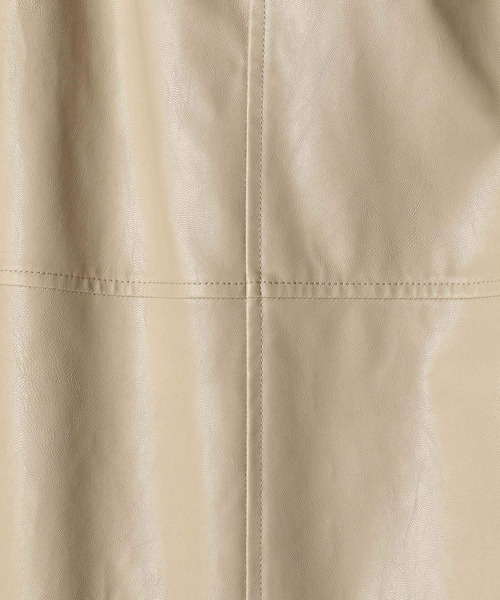 mysty woman（ミスティウーマン）の「エコレザーナロースカート 152023（スカート・レディース・ベージュ/ブラック・FREE）」の3枚目の写真