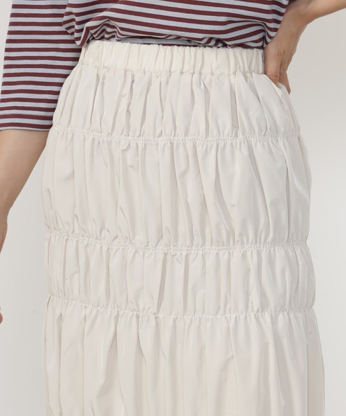 FOUND GOOD（ファウンドグッド）の「シャーリングスカート（スカート・レディース・アイボリー/ブラック/ブラウン系3・L/M/S）」の14枚目の写真