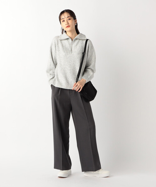 COMME CA ISM（コムサイズム）の「ハーフジップニット（ニット/セーター・レディース・ブルー/アイボリー/ライトグレー・FREE）」の6枚目の写真