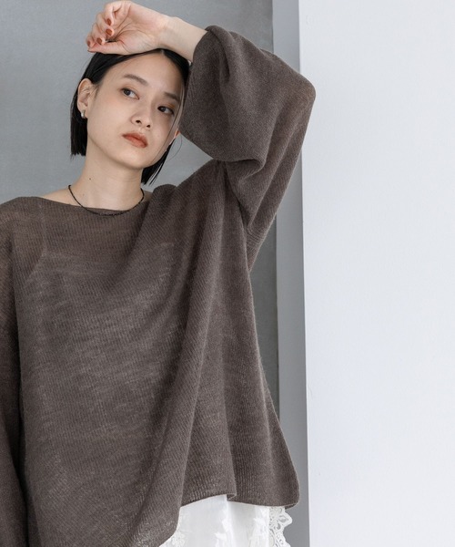 A part by(アパートバイ)の「Babyモヘヤプルオーバー_長袖(ニット/セーター・レディース・グリーン系その他4/オフホワイト/チャコールグレー/ライトベージュ/ライトブラウン/グリーン系その他2・FREE)」の3枚目の写真