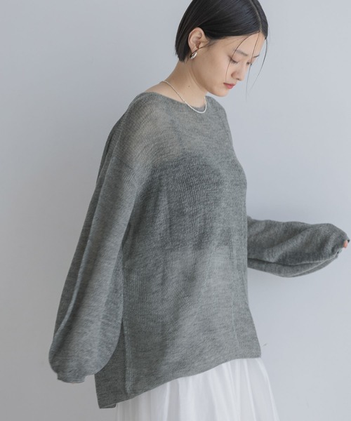 A part by(アパートバイ)の「Babyモヘヤプルオーバー_長袖(ニット/セーター・レディース・グリーン系その他4/オフホワイト/チャコールグレー/ライトベージュ/ライトブラウン/グリーン系その他2・FREE)」の18枚目の写真