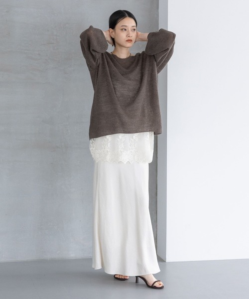 A part by(アパートバイ)の「Babyモヘヤプルオーバー_長袖(ニット/セーター・レディース・グリーン系その他4/オフホワイト/チャコールグレー/ライトベージュ/ライトブラウン/グリーン系その他2・FREE)」の21枚目の写真