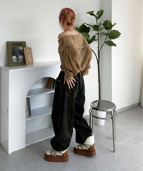 sedacle girl（セダクルガール）の「2WAY透かしオフショルニット（ニット/セーター・レディース・グレー/キャメル/ピンク・FREE）」の14枚目の写真