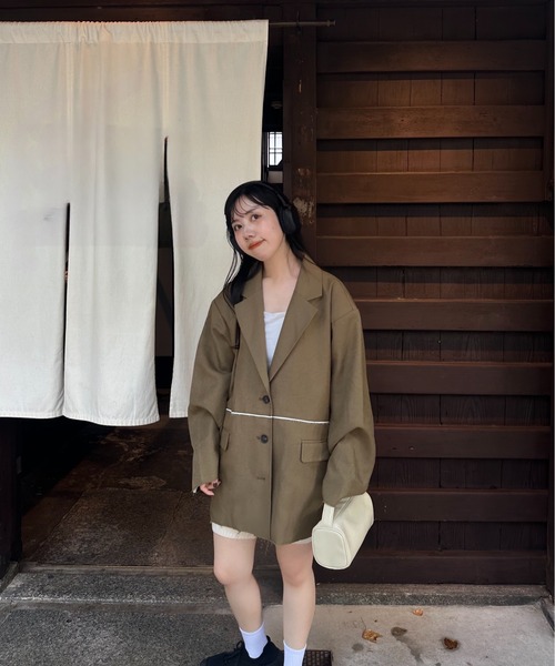 新品 lawgy ラウジー ウエスト バイカラー ツイル テイラード ジャケット lawgy（ラウジー）の「waist bicolor twill tailored jacket