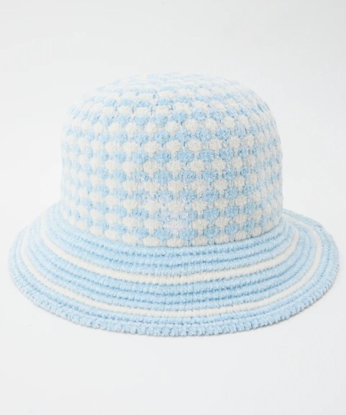 BILLABONG（ビラボン）の「BILLABONG レディース BLOCK CHECK CHENILLE ハット 【2024年秋冬モデル】/ビラボンロゴニットハット（ハット・レディース・ライトブルー/ブラック/ホワイト系その他・FREE）」の9枚目の写真