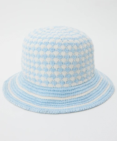 BILLABONG（ビラボン）の「BILLABONG レディース BLOCK CHECK CHENILLE ハット 【2024年秋冬モデル】/ビラボンロゴニットハット（ハット・レディース・ライトブルー/ブラック/ホワイト系その他・FREE）」の12枚目の写真