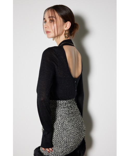 rienda（リエンダ）の「バックオープンボタンニットトップス（ニット/セーター・レディース・ピンク/ブラウン/アイボリー/ブラック・FREE）」の22枚目の写真