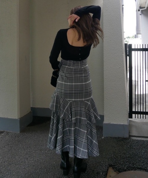 rienda（リエンダ）の「バックオープンボタンニットトップス（ニット/セーター・レディース・ピンク/ブラウン/アイボリー/ブラック・FREE）」の19枚目の写真