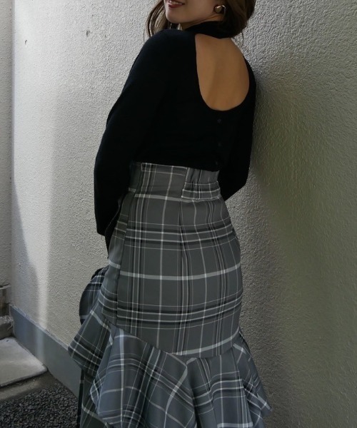 rienda（リエンダ）の「バックオープンボタンニットトップス（ニット/セーター・レディース・ピンク/ブラウン/アイボリー/ブラック・FREE）」の20枚目の写真