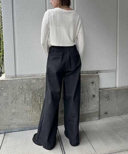 mline（エムライン）の「[mline]レイヤードトップス（Tシャツ/カットソー・レディース・グレー/オフホワイト/ブラック/カーキ/ピンク・FREE）」の11枚目の写真