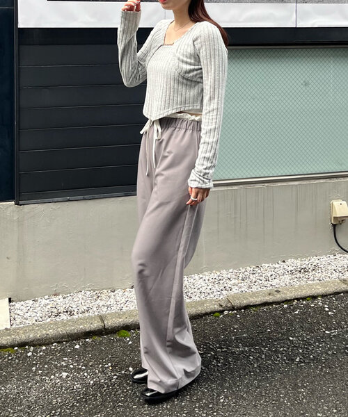 mline（エムライン）の「[mline]レイヤードトップス（Tシャツ/カットソー・レディース・グレー/オフホワイト/ブラック/カーキ/ピンク・FREE）」の20枚目の写真