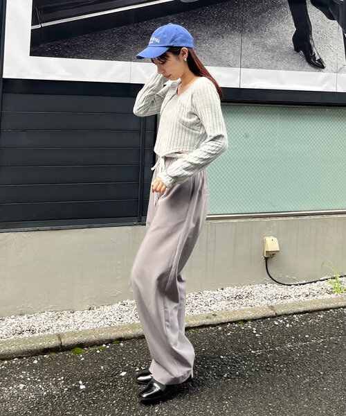 mline（エムライン）の「[mline]レイヤードトップス（Tシャツ/カットソー・レディース・グレー/オフホワイト/ブラック/カーキ/ピンク・FREE）」の21枚目の写真