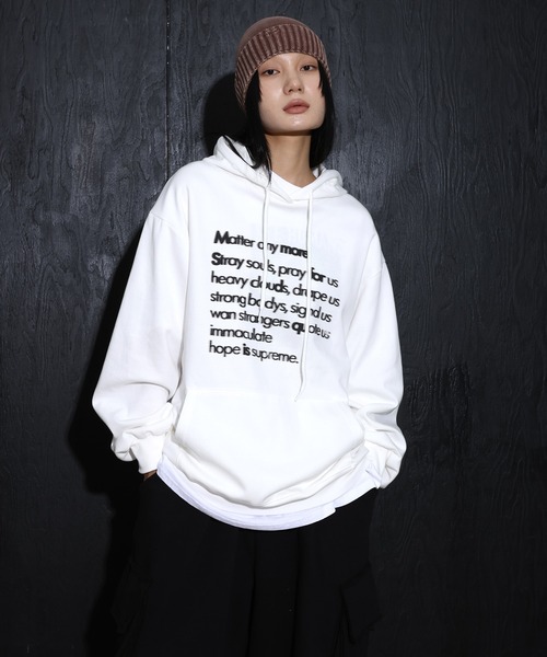 セール】[UNISEX][フード付きver]デイリーラウンドネックレタリング