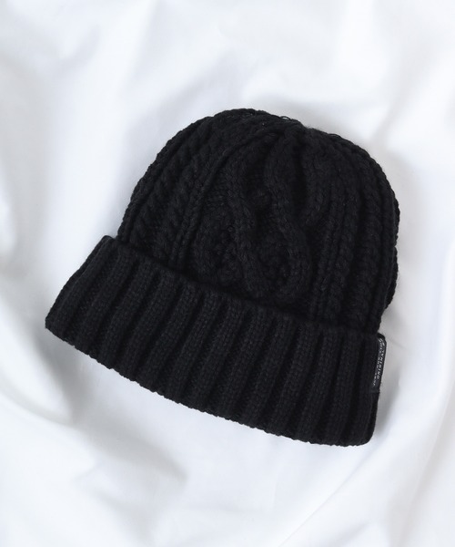 TESTIFY（テスティファイ）の「ケーブルインサイドワッチ（ニットキャップ/ビーニー・メンズ・ブラック/ブラウン/アイボリー/オレンジ/ブルー・FREE）」の4枚目の写真