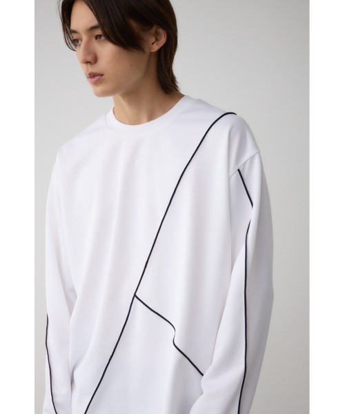 AZUL by moussy（アズールバイマウジー）の「メローステッチスウィッチングプルオーバー（Tシャツ/カットソー・メンズ・ブラック系その他/グレー系その他/ホワイト・LARGE/MEDIUM）」の4枚目の写真