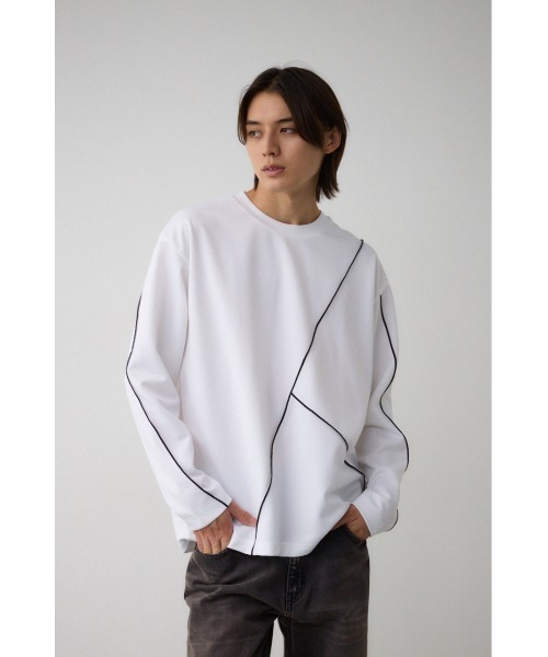 AZUL by moussy（アズールバイマウジー）の「メローステッチスウィッチングプルオーバー（Tシャツ/カットソー・メンズ・ブラック系その他/グレー系その他/ホワイト・LARGE/MEDIUM）」の5枚目の写真