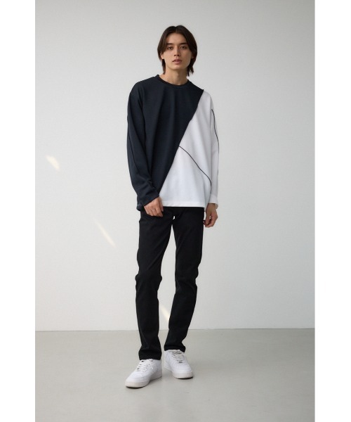 AZUL by moussy（アズールバイマウジー）の「メローステッチスウィッチングプルオーバー（Tシャツ/カットソー・メンズ・ブラック系その他/グレー系その他/ホワイト・LARGE/MEDIUM）」の17枚目の写真