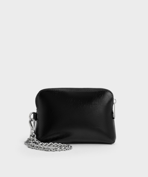 ★CHARLES&KEITH Atwood Chain-Handle Pouch ポーチ/送料込 CHARLES ＆ KEITH ポーチ Atwood アットウード クリンクル