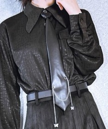 A‘gem 9（エージェムナイン）の「A'GEM/9 × .kom 『古怪舎/グガイシャ』 PUレザータイ（ネクタイ・レディース）」