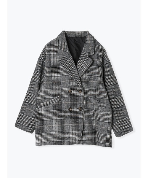 グレンチェックダブルボタンジャケット（テーラードジャケット