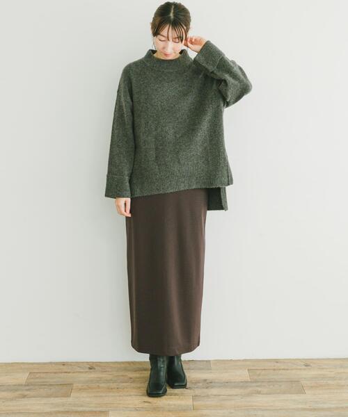 ITEMS URBANRESEARCH（アイテムズ アーバンリサーチ）の「ワイドハイネックニット（ニット/セーター・レディース・チャコールグレー/ブルー/アイボリー/ラベンダー・FREE）」の9枚目の写真