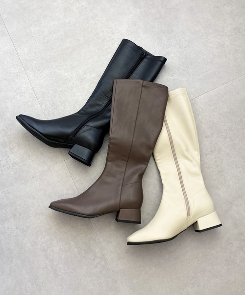 ORiental TRaffic（オリエンタルトラフィック）の「ロングブーツ/31483（ブーツ・レディース・ブラック/アイボリー/モカ・LL/S/M/L）」の14枚目の写真