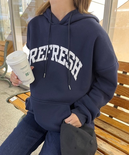 paravion(パラビオン)の「裏起毛ロゴパーカー(パーカー・レディース・グレー/ブルー・FREE)」の6枚目の写真