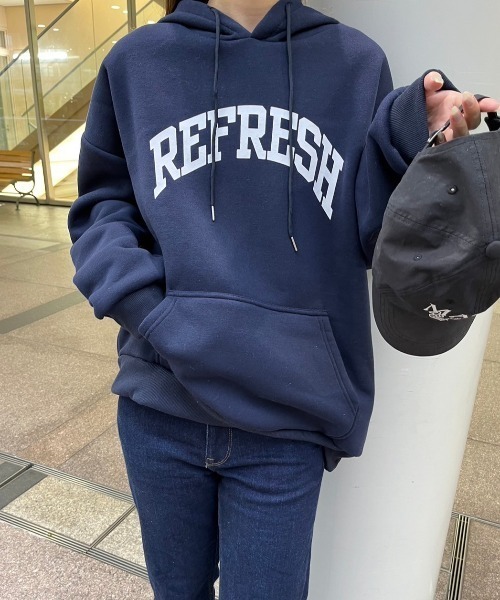 paravion(パラビオン)の「裏起毛ロゴパーカー(パーカー・レディース・グレー/ブルー・FREE)」の8枚目の写真